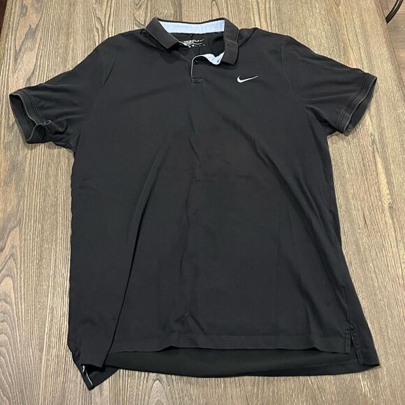 Nike Golf Polo Standard Fit Dri-Fit Short Sleeve Collared Black XL - Picture 1 of 5